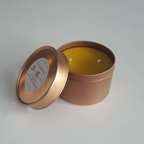 Luxury Rose Gold Beeswax Tin Candle | 3.2oz | 15hr+